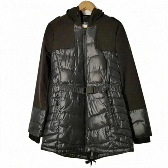 BCBGeneration Puffer Belted Fall Winter Jacket Black Size Small. - Picture 1 of 8
